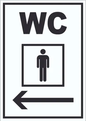 Produktbild von WC Herren mit Pfeil nach links Aufkleber A1 (594x841mm)