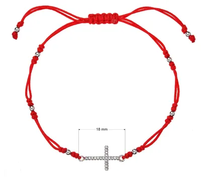Produktbild von Rotes Kabbala-Armband mit Kreuz 13022.3 rot