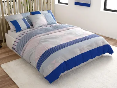 Zdjęcie produktu dla Pościel z bawełny Renforcé LUKA niebieska Rozmiar pościeli: 70 x 90 cm | 140 x 200 cm