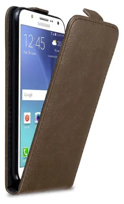 Image de Cadorabo Housse pour Samsung Galaxy J7 2015 Housse de protection en marron Flip Etui Housse de téléphone portable Case Cover