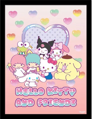 Obrázek produktu pro Hello Kitty a přátelé - zarámovaný plakát "Sladkosti" PM11584 (40 cm x 30 cm) (Vícebarevný)