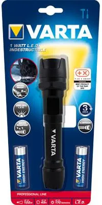 Produktbild von Varta LED Taschenlampe Indestructible, 1 Watt LED inklusive Batterien