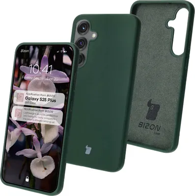 Produktbild von Silikon Handyhülle für Galaxy S25 Plus, Bizon Soft Case, Dunkelgrün