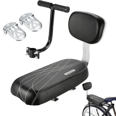 Produktbild von Fahrradrücksitz Polstersattel mit Rückenlehne kindersitz geeignet für Kinder Erwachsene BMX-Mountainbike, 37*16*25CM, Mit Armlehne und Fußstütze