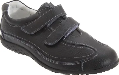 Produktbild von Boulevard Damen Schuhe / Sneakers / Turnschuhe mit Klettverschluss, Passform extra weit DF156 (43 EU) (Schwarz)