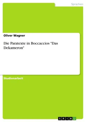 Produktbild von Die Paratexte in Boccaccios "Das Dekameron"