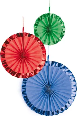 Produktbild von amscan Dekofächer Bright Rainbow 3 Stück