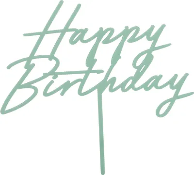 Image de Couvercle à gâteau "Happy Birthday", acrylique, vert, 16,5 cm
