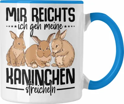 Produktbild von Trendation - Kaninchen Tasse Hasen Süßer Hase Haustier Ostern Geschenk Haustier (Blau)