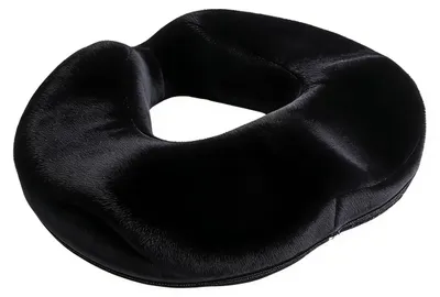 Produktbild von Ergonomisches Sitzkissen bei Hämorrhoiden, orthopädischer Sitzring, Steißbeinstützendes Donut-Kissen für Bürostühle, Autos und Rollstühle (schwarz)
