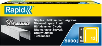 Obrázok produktu pre Rapid 11835600, Balík svoriek, 8 mm, Upevnenie, Označovanie, 5000 svoriek, Pozinkovaná oceľ, Strieborná