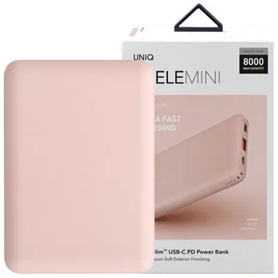 Produktbild von Uniq Powerbank Fuele Mini 8000Mah Usb-C 18W Pd Schnellladung Różowy/Pink