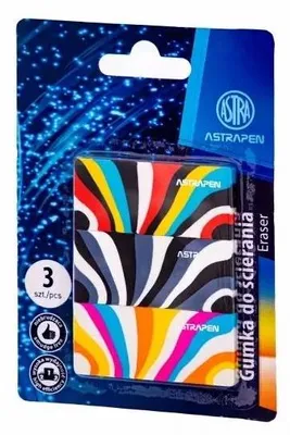 Immagine prodotto di Astrapen Gomme da matita a strisce colorate, confezione da 3 pezzi