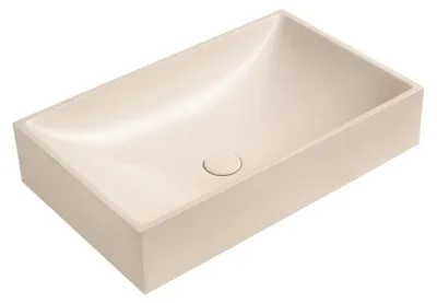 Productafbeelding van Sapho TARANT wastafel met overloop, 58x36 cm, wit, sandsteinkleur