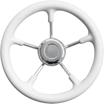 Productafbeelding van Stuurwiel Boot - Jacht Stuur - Water Sport - Roestvrij Staal - 280 mm - Wit