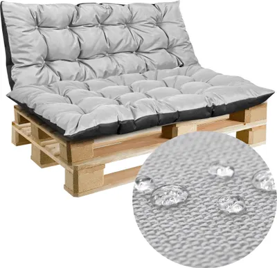 Obrázek produktu pro Polštářek na palety  120X40 A 120X80 Cm Venkovní omyvatelný Polštářek na sezení na paletě pro europalety Polštářek na sezení V Barvě Codura Light Grey