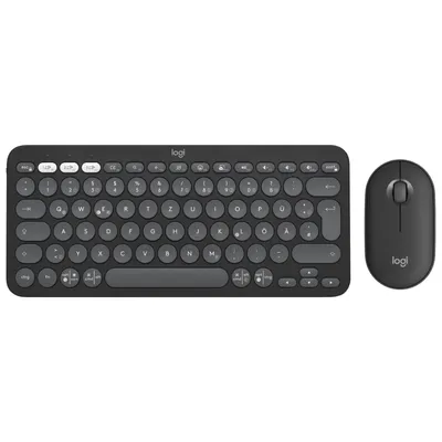 Zdjęcie produktu dla Logitech 920-012203, Bezprzewodowy, RF Wireless + Bluetooth, Przełącznik nożycowy, QWERTZ, Grafitowy, Dołączona myszka