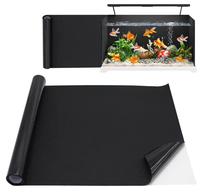 Produktbild von Aquarium Hintergrundaufkleber Schwarz (50 x 200 cm)