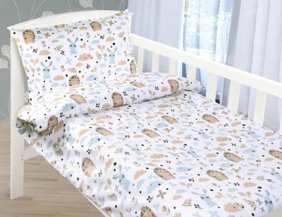 Image de Parure de lit en coton pour enfant  - 90 x 135 cm, 45 x 60 cm -  bleu, marron