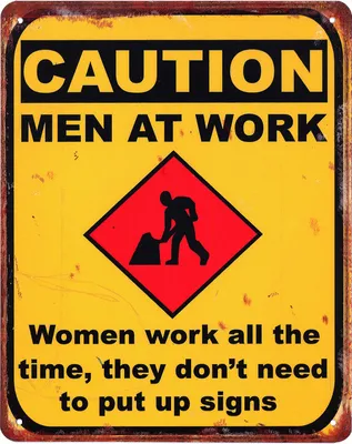 Produktbild von Moritz Deko Blechschild Caution Men at Work Retro Geschenk-Idee aus Metall Vintage-Design zur Dekoration