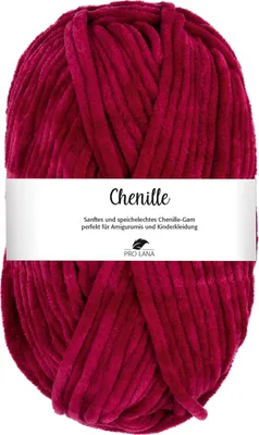 Produktbild von Pro Lana CHENILLE 100 g samtig weich und stabiles Chenille Garn 110 m Farbe 038 - bordeaux