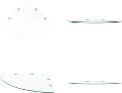 Produktbild von vidaXL Eckregale 2 Stk. mit verchromten Halterungen Glas Transparent - Eckregal - Eckregale - Eckablage - Eckablagen