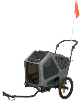 Produktbild von TRIXIE Fahrradanhänger für große Hunde, mit Federung - 41,5 × 59 × 78/130 cm