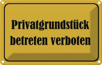 Produktbild von vianmo Blechschild 12x18 cm Privatgrundstück betreten Warnschild Hinweisschild Sicherheit Vorsicht