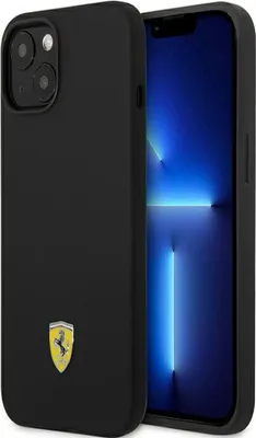 Obrázek produktu pro Ferrari Silicone Metal Logo - pouzdro pro iPhone 14 (černé)