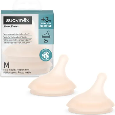Produktbild von Suavinex 2er Pack Sauger Zero Zero Anti Colic Babyflasche Ersatz Sauger 2 Medium Effizient