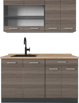 Produktbild von Vicco Singleküche R-Line, 140 cm ohne Arbeitsplatte, Edelgrau/Anthrazit