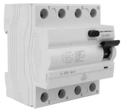 Immagine prodotto di Interruttore differenziale RCCB 10kA 4P 63A 30mA Tipo A VDE RCD Doktorvolt DV-4261
