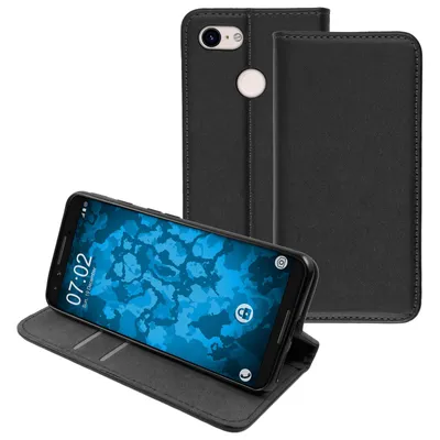 Produktbild von PhoneNatic Kunst-Lederhülle kompatibel mit Google Pixel 3 - Book-Case schwarz Cover