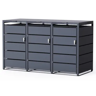 Obrázok produktu pre PPbin | Box na odpadky 3x120L antracit Odolný masív