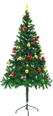Immagine prodotto di Albero di Natale Preilluminato con Palline Verde 180 cm