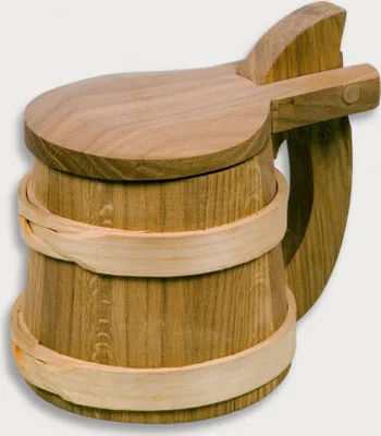 Produktbild von Bierkrug mit Klappdeckel aus Holz