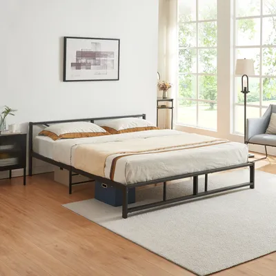 Produktbild von Metallbett 'Meran' Metallbett Bettgestell Doppelbett 180 x 200 cm Stahl Schwarz