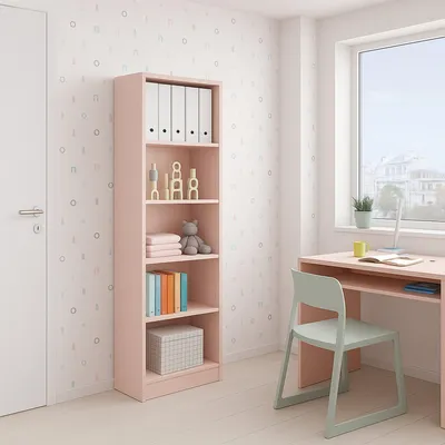 Produktbild von Regal - Bibliothek Rosa 25x52x180h cm