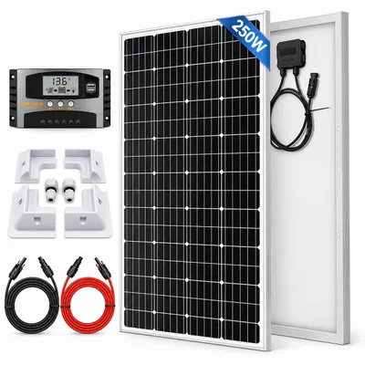 Produktbild von 250W Wohnmobil Set Solarpanel Solarmodul w/ Montage PV Halterung MPPT Laderegler