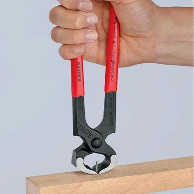 Produktbild von Hammerzange DIN ISO 9243 L.210mm mit Facette schwarz atram. Kopf pol. Griff Ku.berz. Griffart kunststoffgetaucht