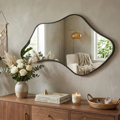 Image de Miroir mural de forme irrégulière, idéal pour les chambres et les salons