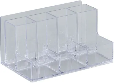 Produktbild von Utensilienbox Acryl 8 Fächer 155x75x95mm glasklar Packung mit 12 Stück
