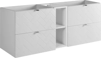 Produktbild von Badezimmerschrank, Weiß mit silberner Griff, 140 x 57 x 46 cm