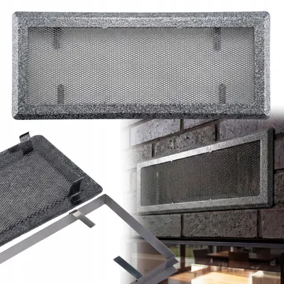 Produktbild von Kaminlüftungsgitter 16 x 45 cm, Metall, silber lackiert