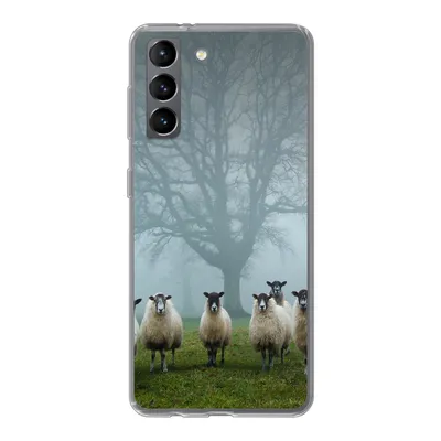 Produktbild von MuchoWow® Handyhülle Schutzhülle Hülle für Samsung Galaxy S21 Schaf - Baum - Nebel Silikon Softcase Handy Hülle - Softcase