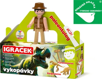 Obrázek produktu pro Igráček Paleontolog - figurka s vykopávkami dinosaurů Tyranosaura a Stegosaura