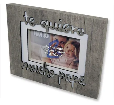 Fotolijst aus Holz, braun/weiß, 10x15 cm, 1 Stück