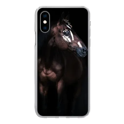 Produktbild von MuchoWow® Handyhülle Schutzhülle Hülle für iPhone X Pferd - Flecken - Licht Silikon Softcase Handy Hülle - Handyhülle