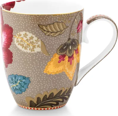 Produktbild von PIP STUDIO Blooming Tales Fantasy Khaki Henkelbecher Large 0,365l