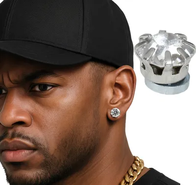 Produktbild von Schmuck Für Das Gesicht Karneval Magische Ohrringe Elegante Accessoires Stilvolle Magnetische Ohrstecker Künstlicher Schmuck Fantasievolle Design Idee Party Look, Farbe: Silber